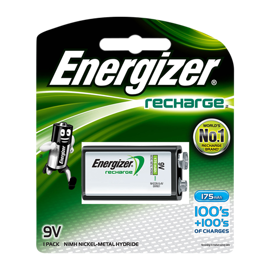 Energizer 9 Volt Genopladeligt batteri 175 mAh